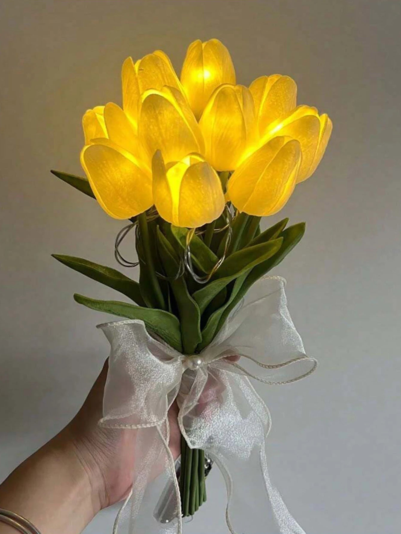 LED Tulip Bouquet Night Light - 5/10pcs Realistic Artificial Flowers