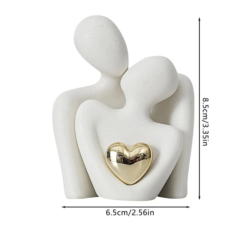 Nordic Decorative Abstract Couple Statue - Modern Ceramic Home Sculpture