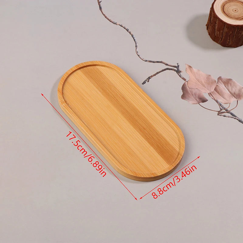 Solid Wood Round Dessert Plate - Multi-Style Serving Tray