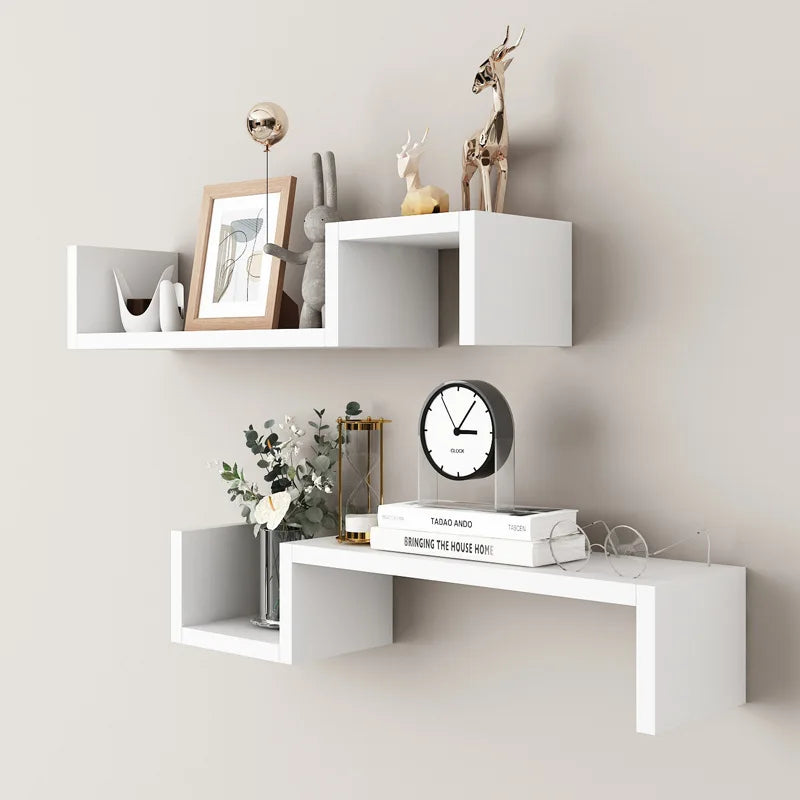 Short Wall-Mounted Floating Shelves - Modern Space-Saving Storage Solution