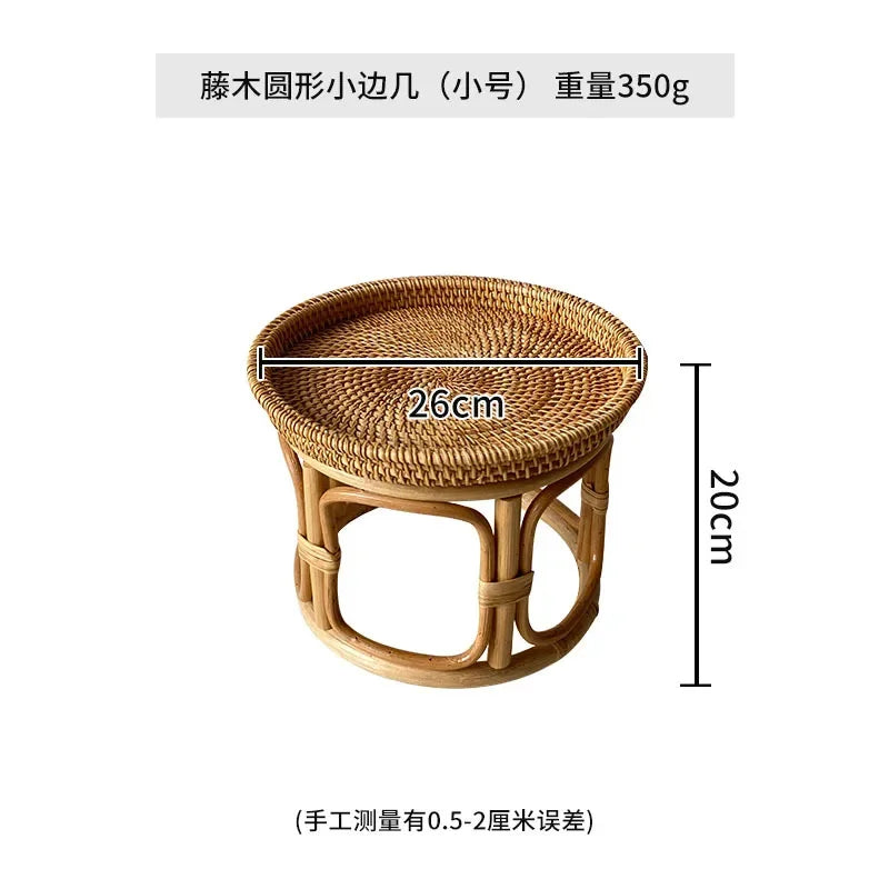 Creative Handmade Rattan Weaving Characteristics Retro Storage Home Tea Table Afternoon Tea Pastries Food Storage Furniture Hot