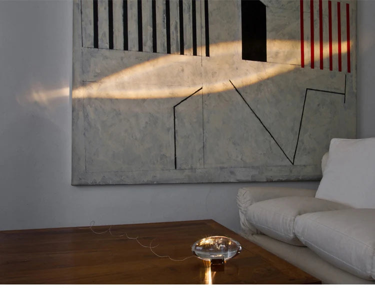 Italian Designer LED Crystal 'Eye of the Sky' Table Lamp - Modern Elegance for Your Home