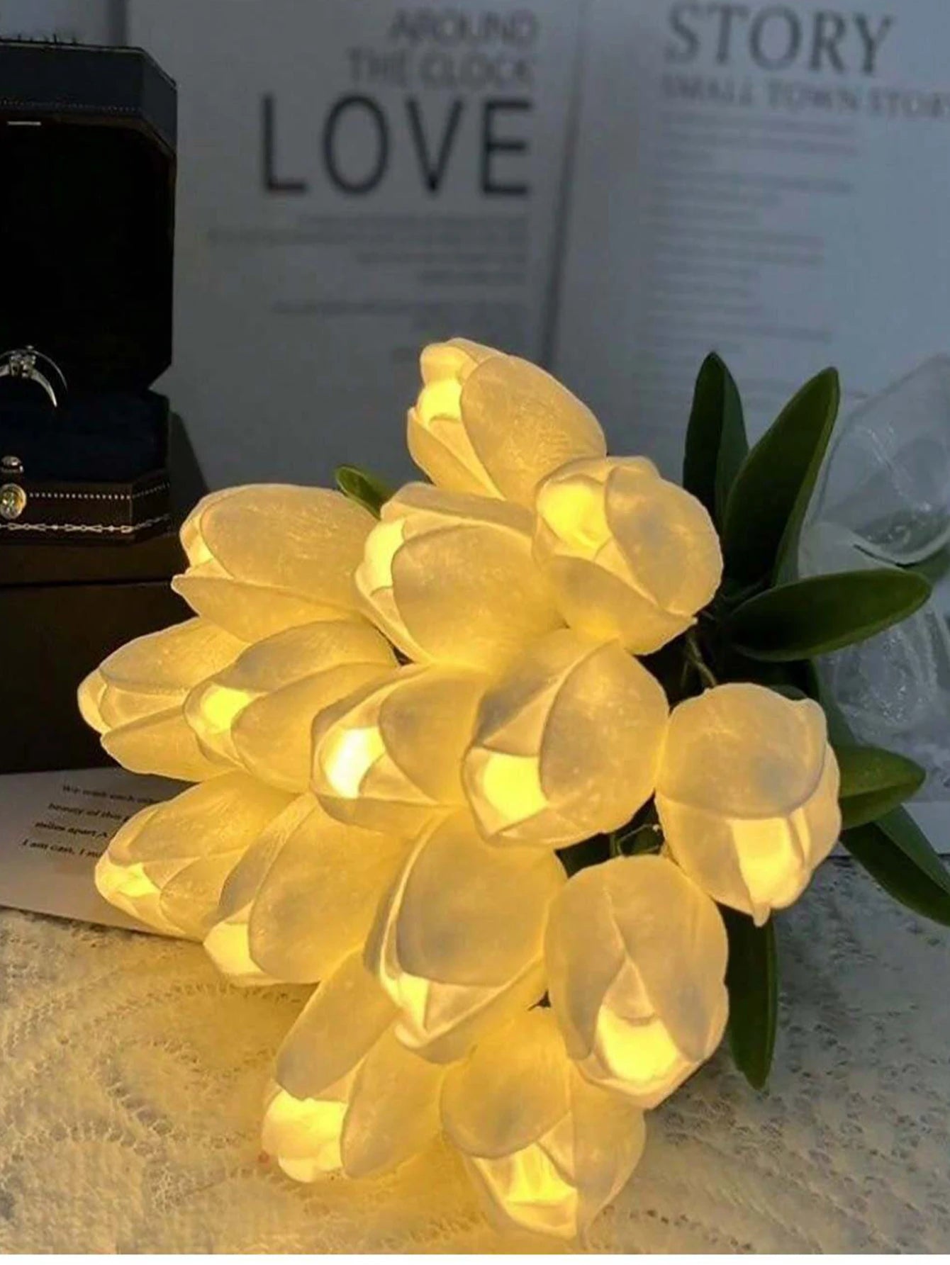 LED Tulip Bouquet Night Light - 5/10pcs Realistic Artificial Flowers