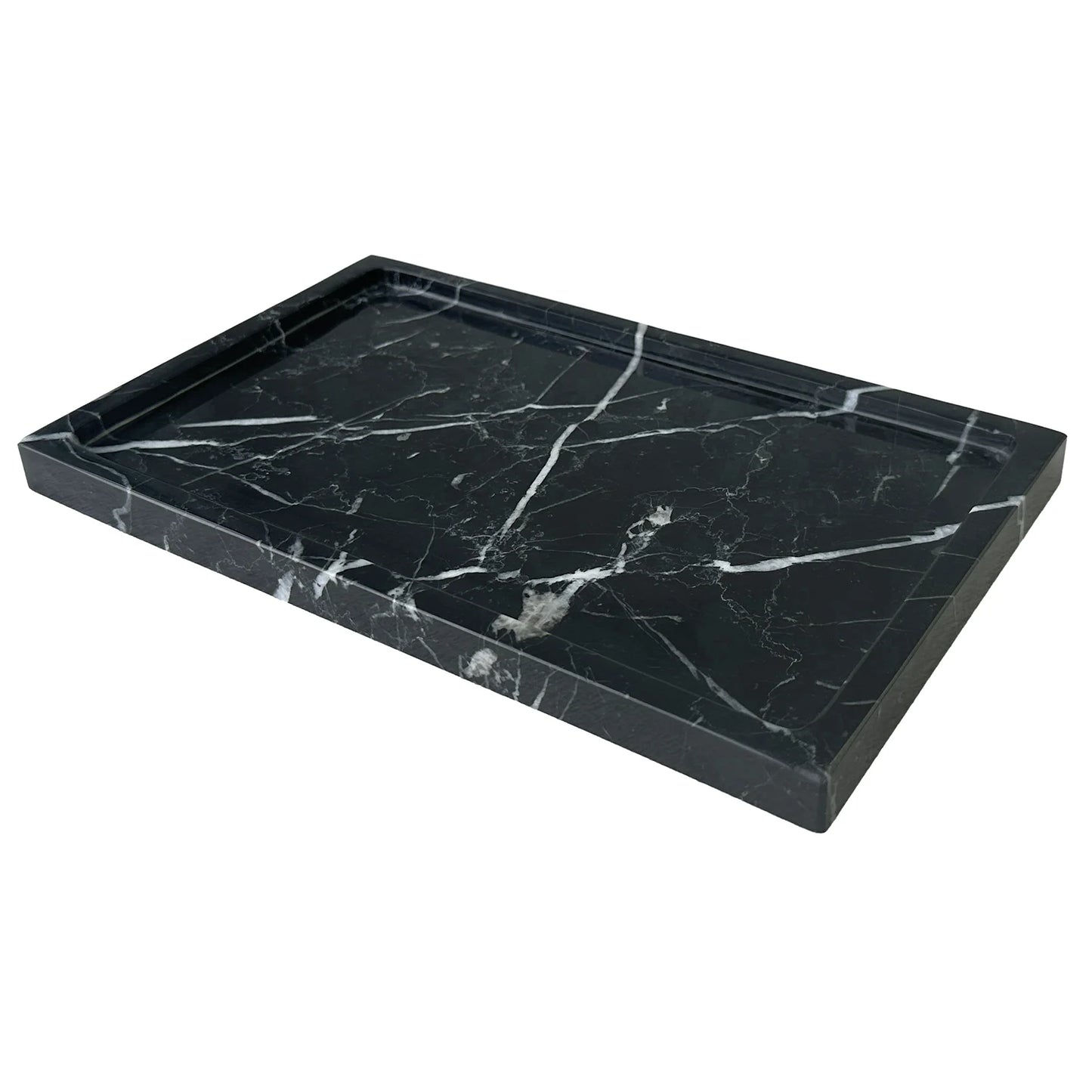 Natural Marble Vanity Tray - Elegant Calacatta Viola Organizer