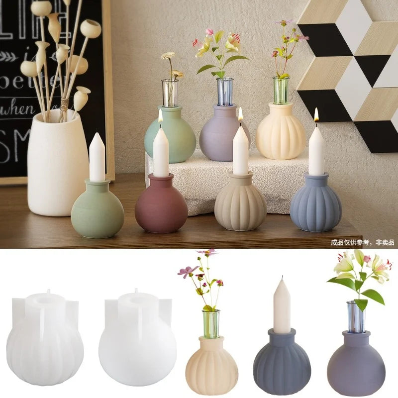 DIY Pumpkin Vase Candlestick Silicone Mold – Versatile and Elegant Home Decor Crafting Tool