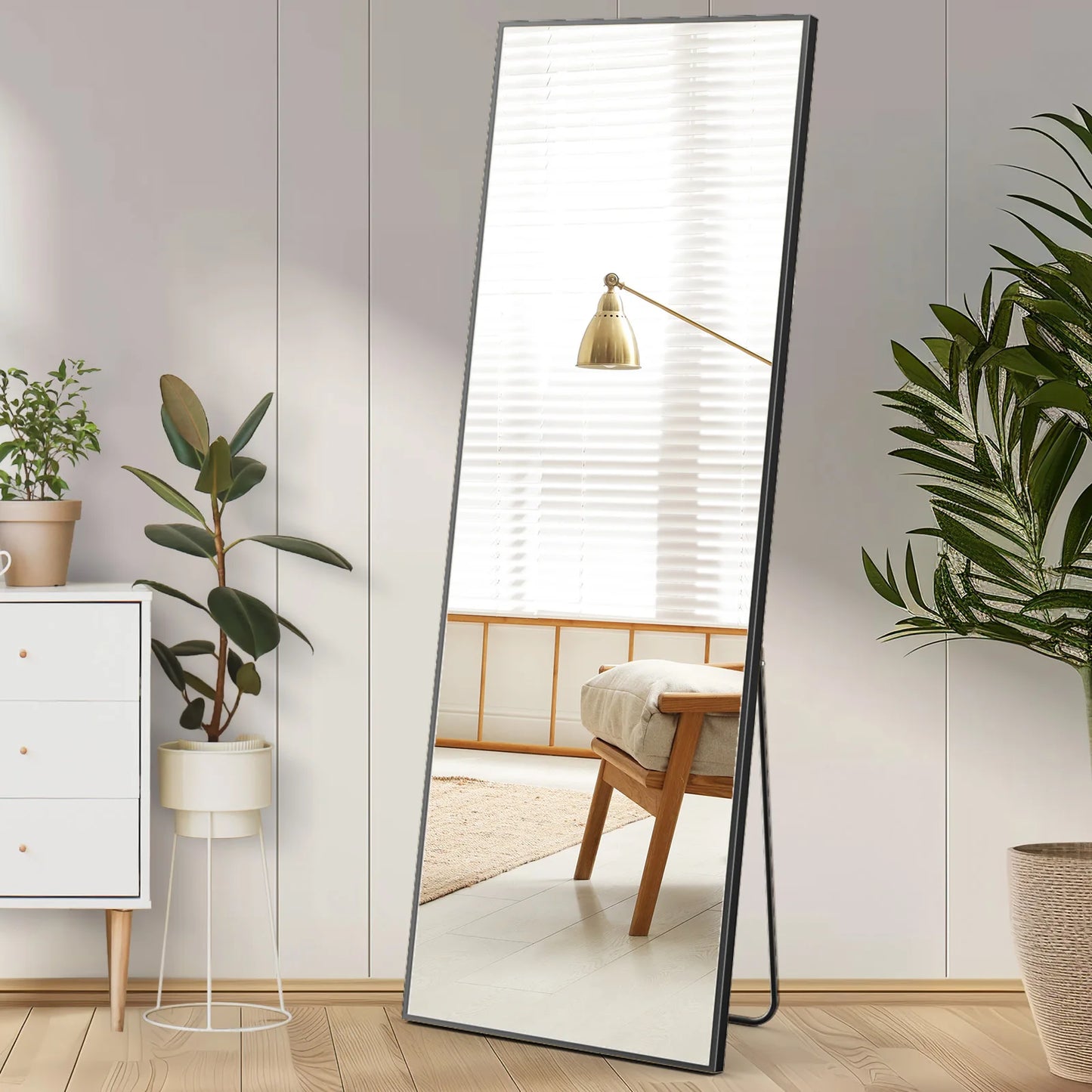 JHK Full Body Wall Mirror 59"x16" - Sleek and Functional Design