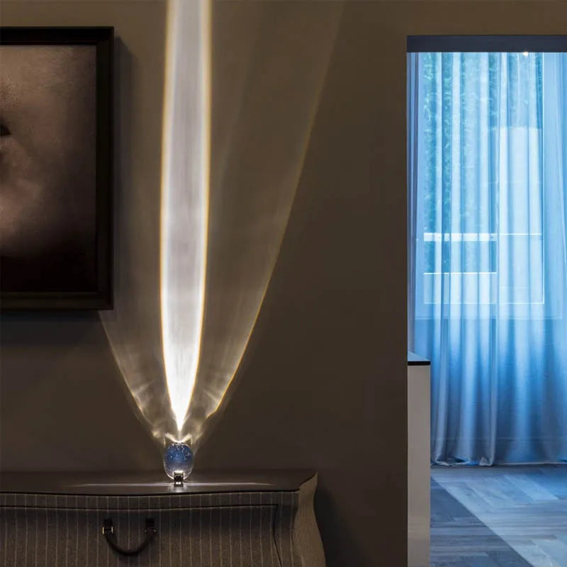 Italian Designer LED Crystal 'Eye of the Sky' Table Lamp - Modern Elegance for Your Home