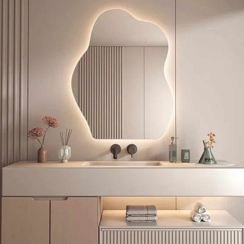 Irregular LED Mirror - Funky Asymmetrical Wall Decor for Modern Homes