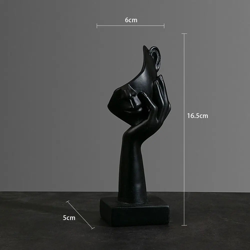 Nordic Light Luxury Resin Abstract Statue - Modern Face Character Figurine