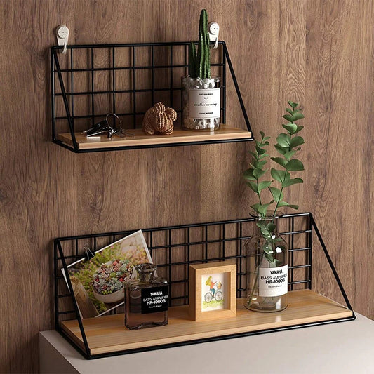 Creative Wall-Mounted Shelves - Modern Iron Hanging Storage Racks