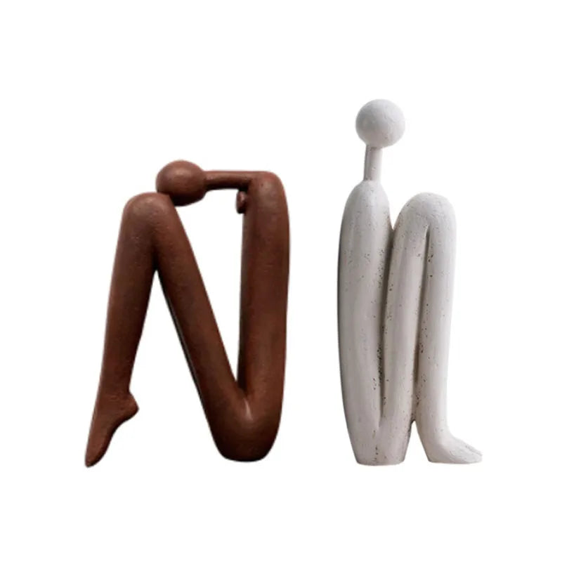 Minimalist Character Resin Sculpture - Modern Abstract Home Decor