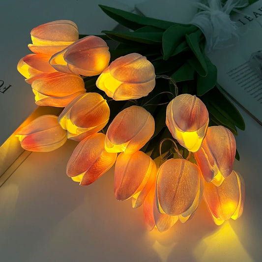 LED Tulip Bouquet Night Light - 5/10pcs Realistic Artificial Flowers