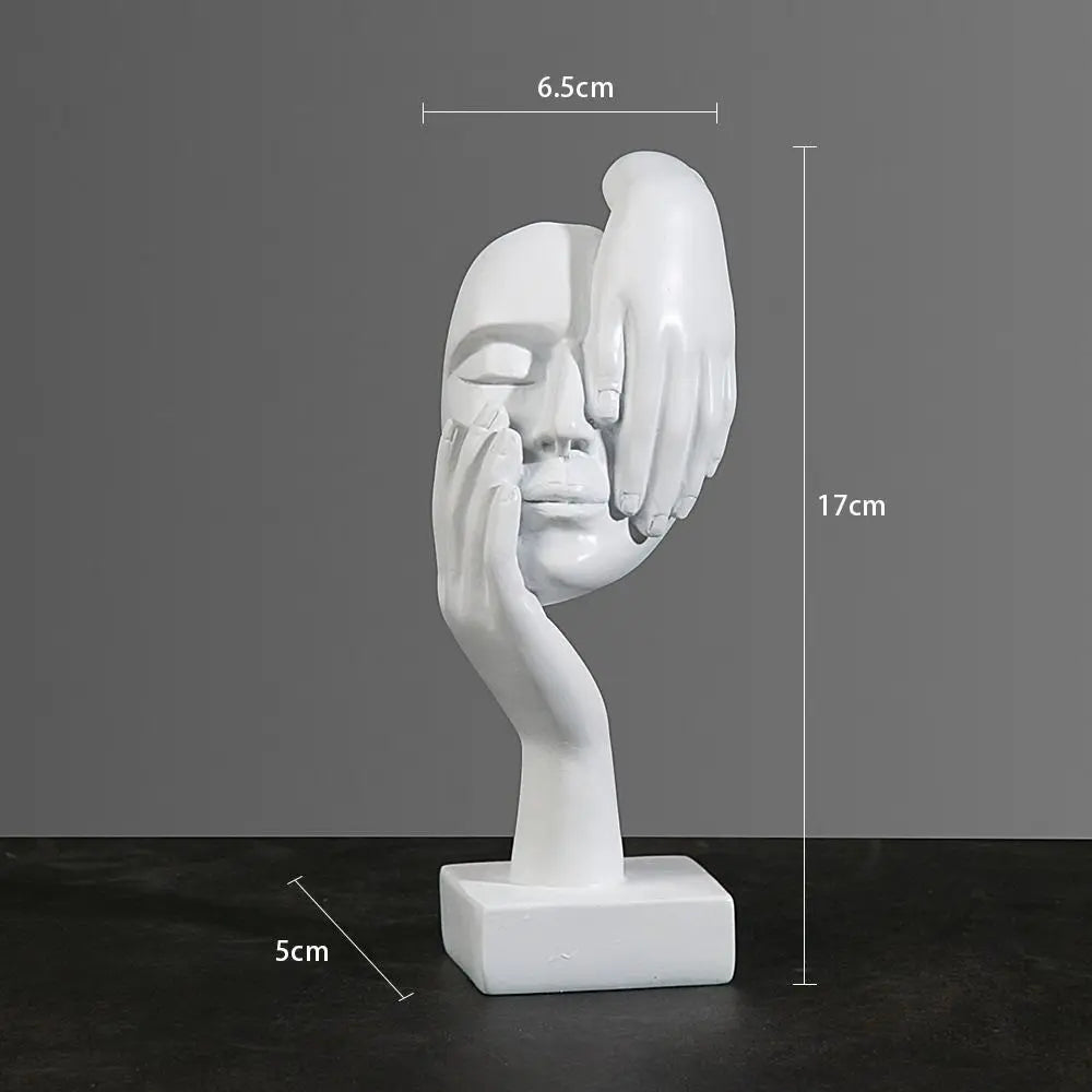 Nordic Light Luxury Resin Abstract Statue - Modern Face Character Figurine