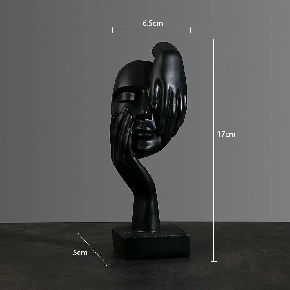 Nordic Light Luxury Resin Abstract Statue - Modern Face Character Figurine