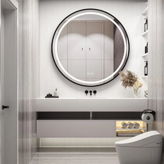 LUVODI 32" Round LED Bathroom Mirror - Elegant & Versatile