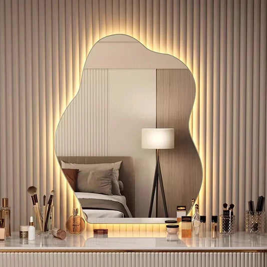 Irregular LED Mirror - Funky Asymmetrical Wall Decor for Modern Homes