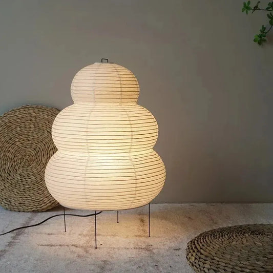 Japanese-Style LED Rice Paper Table Lamp - Adjustable Three-Tone Lighting