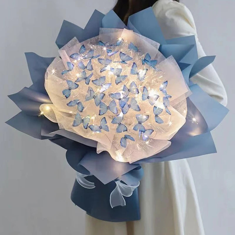 DIY Butterfly Bouquet Kit with LED Lights - 3 Color Options