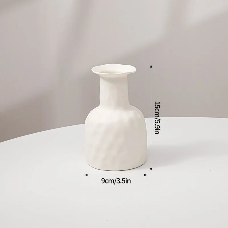 White Spiral Plastic Vase - Decorative Hydroponic Flower Pot