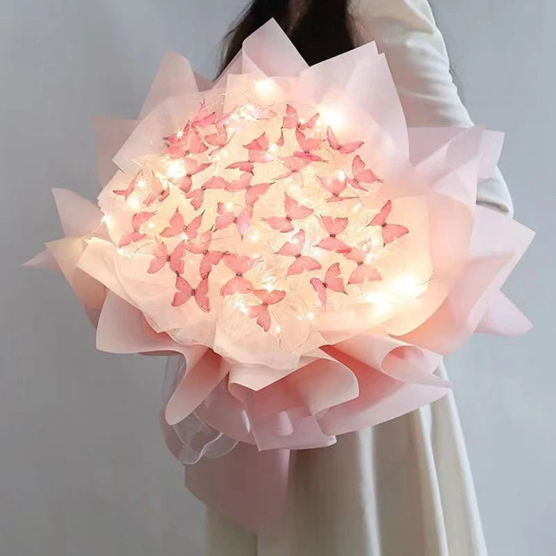 DIY Butterfly Bouquet Kit with LED Lights - 3 Color Options