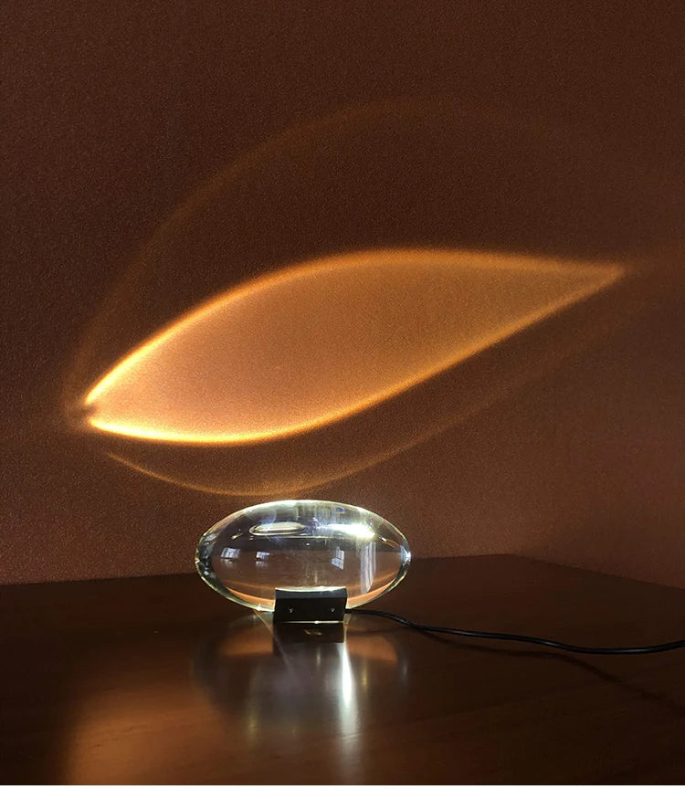 Italian Designer LED Crystal 'Eye of the Sky' Table Lamp - Modern Elegance for Your Home