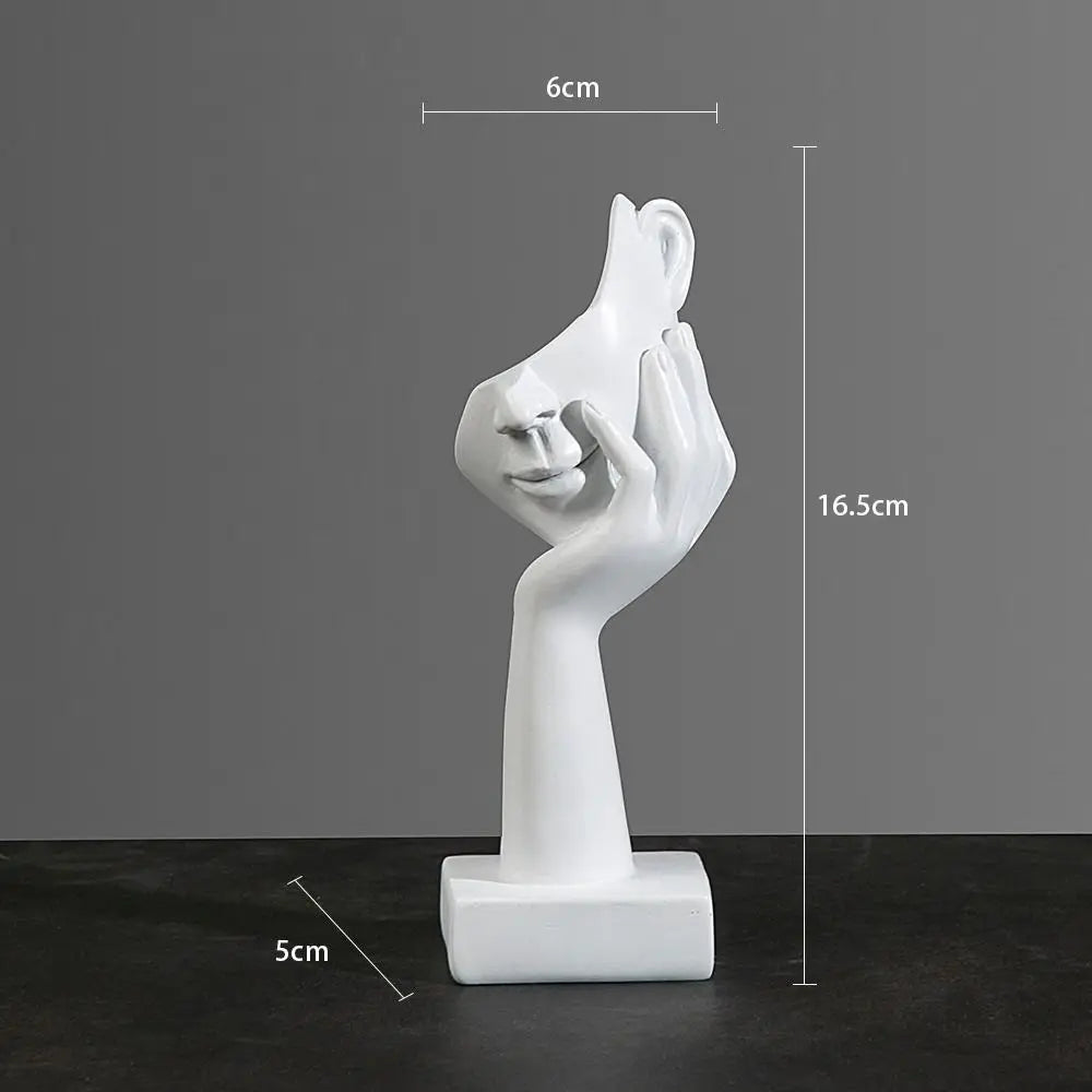 Nordic Light Luxury Resin Abstract Statue - Modern Face Character Figurine