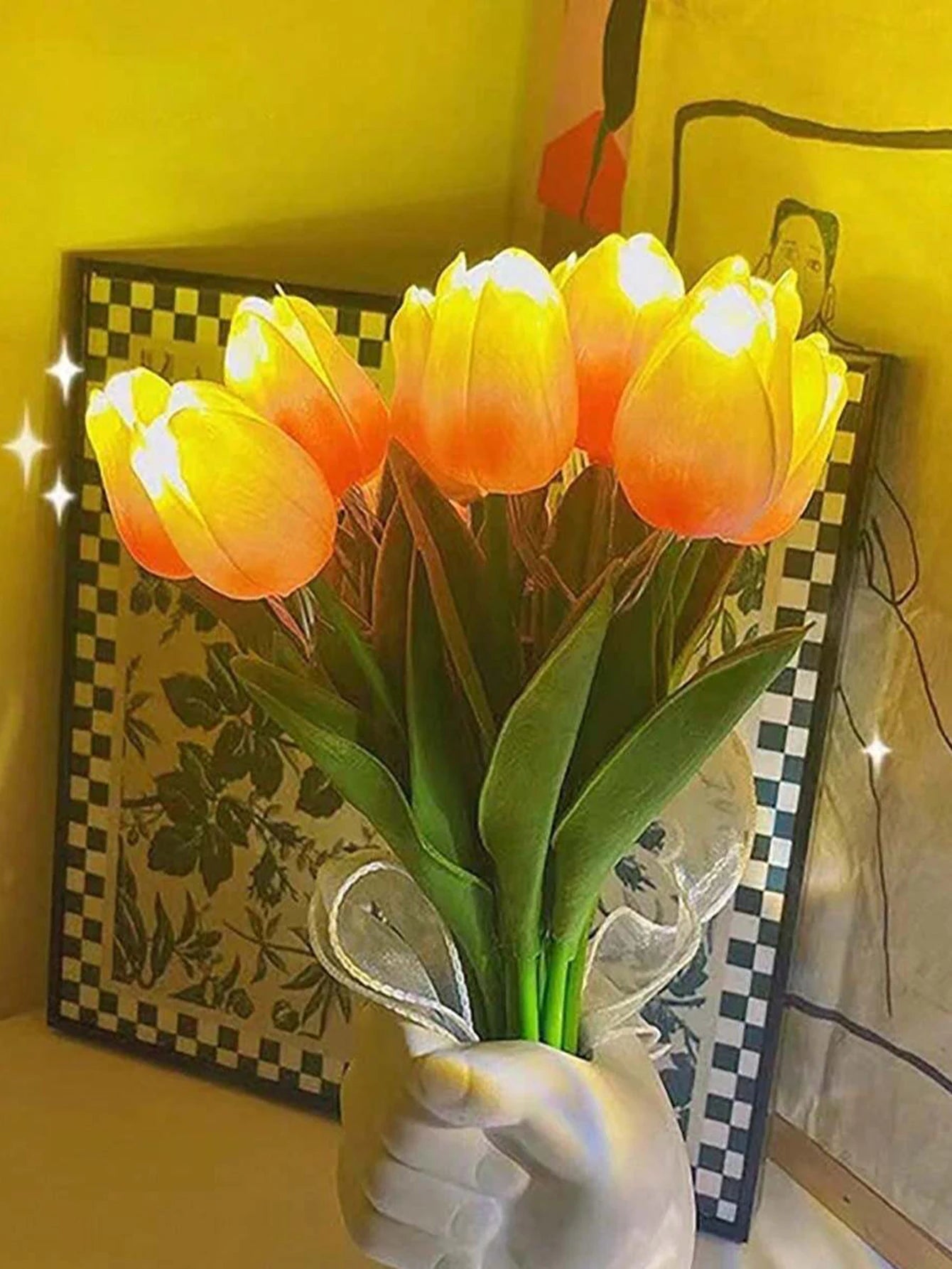 LED Tulip Bouquet Night Light - 5/10pcs Realistic Artificial Flowers