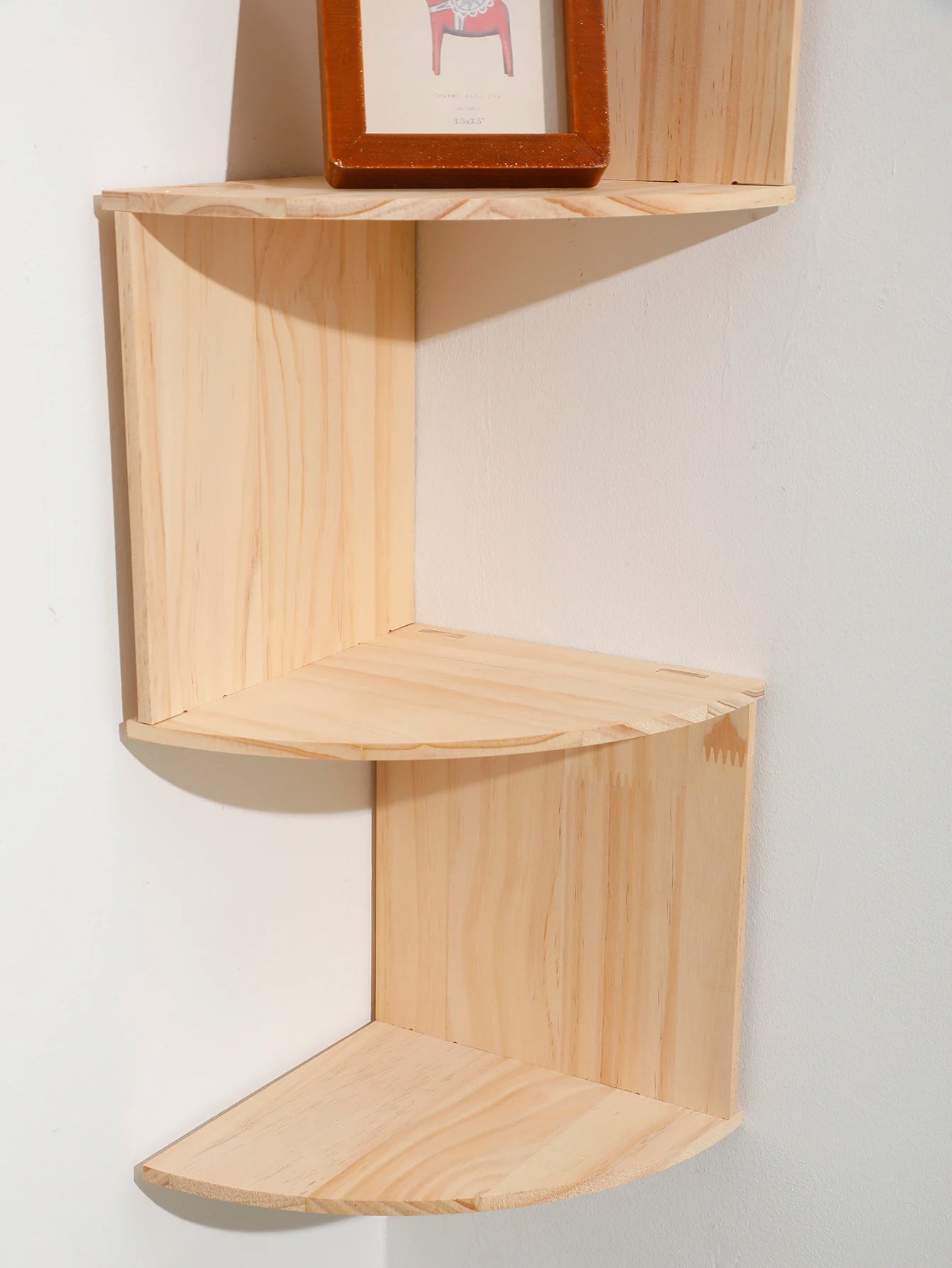 Wooden Corner Floating Shelf – Space-Saving Wall Storage