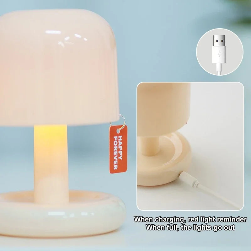 Creative Mushroom LED Night Light - Nordic Minimalist Table Lamp