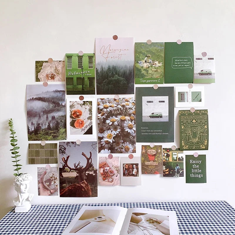 INS Nordic Retro Wall Photo Card Stickers - DIY Decorative Set