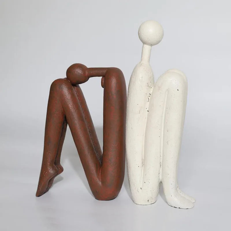 Minimalist Character Resin Sculpture - Modern Abstract Home Decor