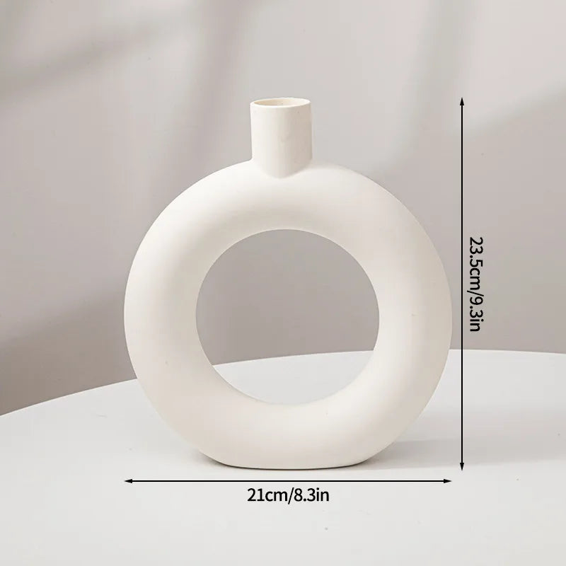 White Spiral Plastic Vase - Decorative Hydroponic Flower Pot