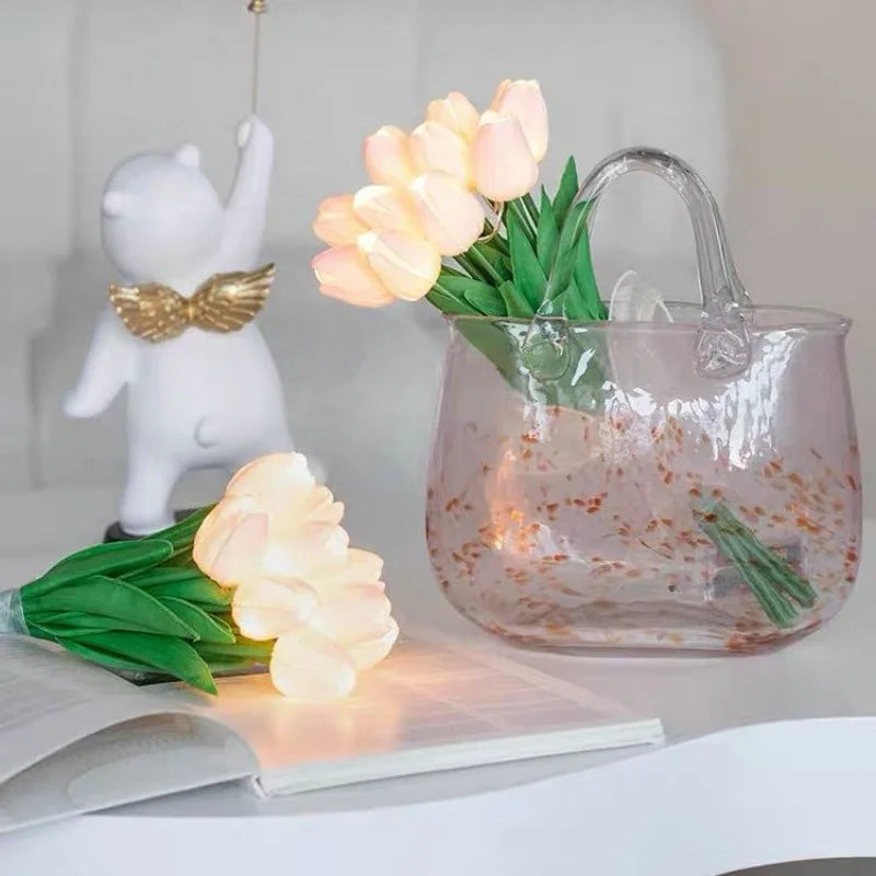 LED Tulip Bouquet Night Light - 5/10pcs Realistic Artificial Flowers