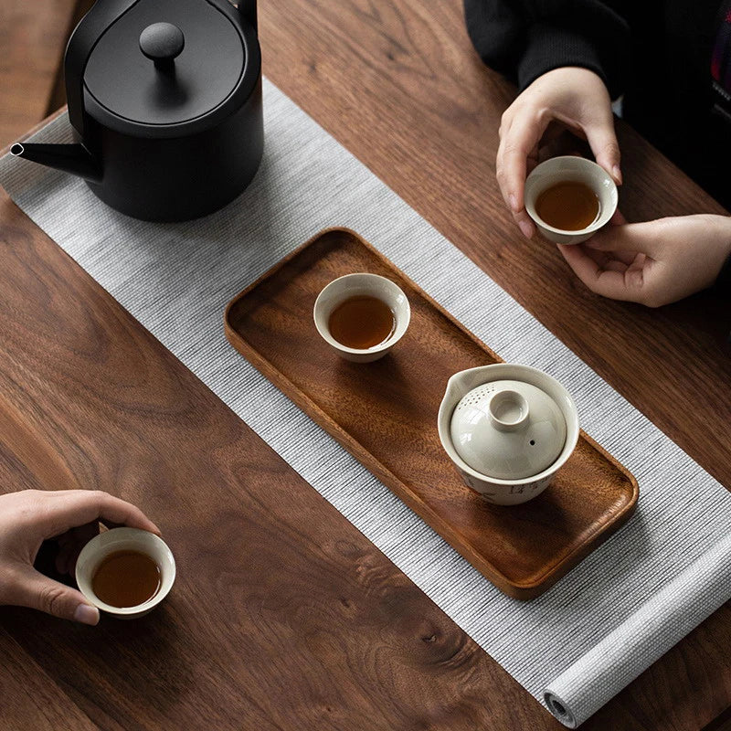 Solid Wood Round Dessert Plate - Multi-Style Serving Tray