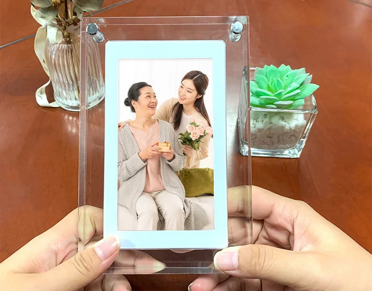 Cuttest Gift Acrylic Digital Photo Frame 5 Inch 1000mAh Vertical Display IPS Screen 2G Memory Battery Porta Retrato Digital