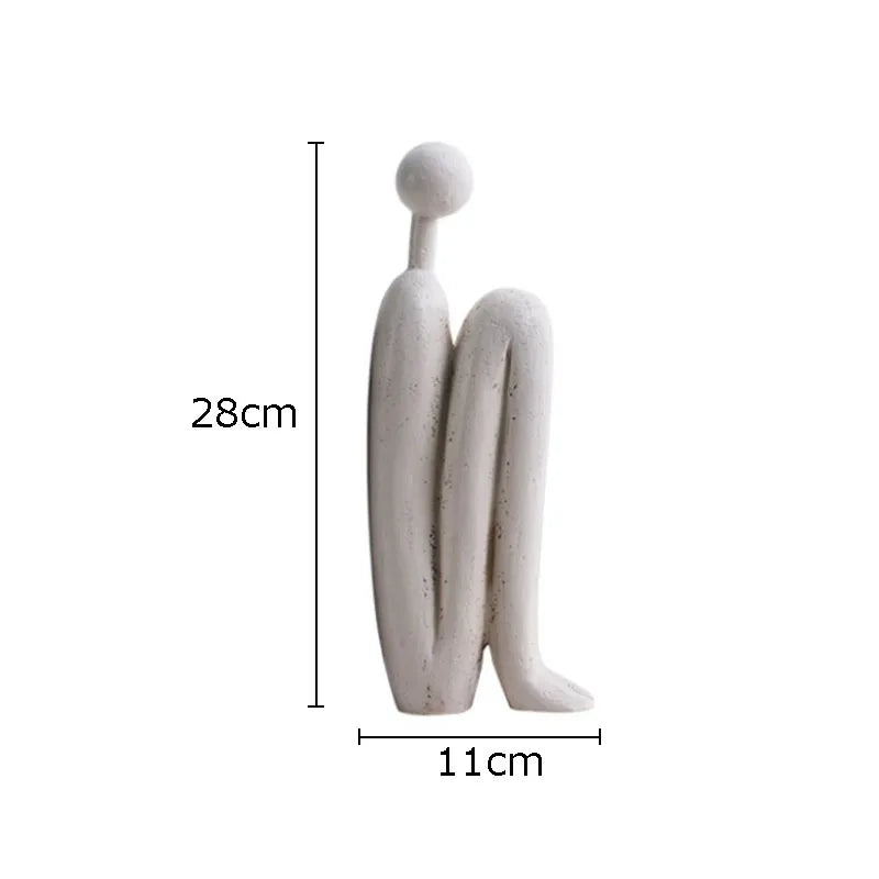 Minimalist Character Resin Sculpture - Modern Abstract Home Decor