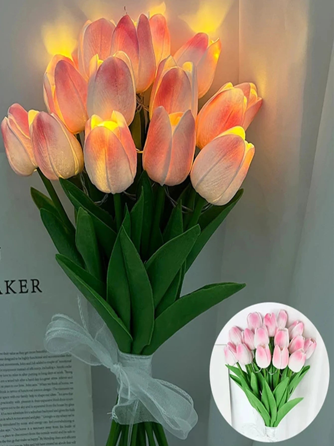 LED Tulip Bouquet Night Light - 5/10pcs Realistic Artificial Flowers