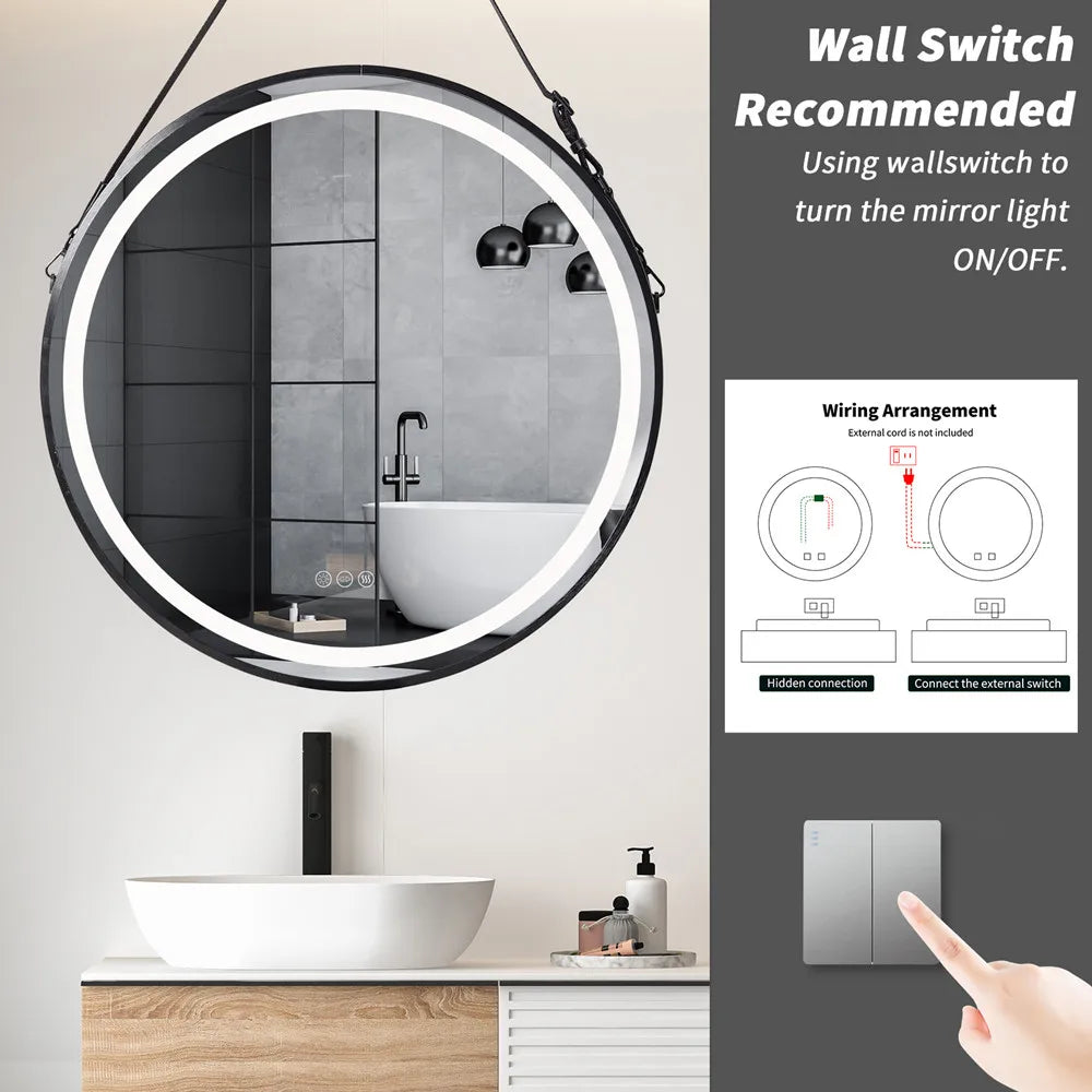 LUVODI 32" Round LED Bathroom Mirror - Elegant & Versatile