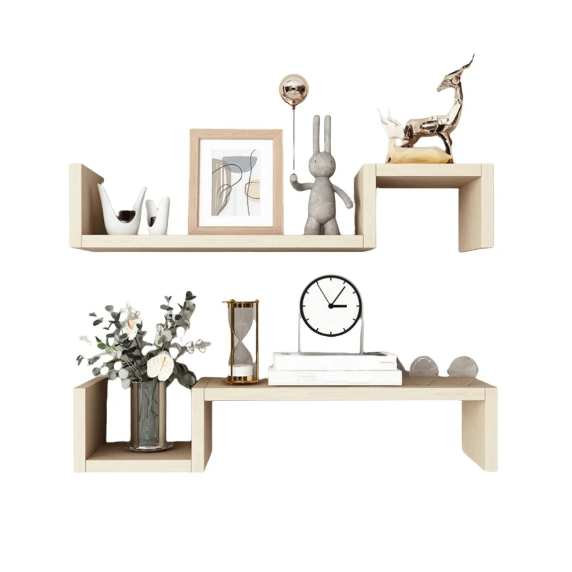 Short Wall-Mounted Floating Shelves - Modern Space-Saving Storage Solution