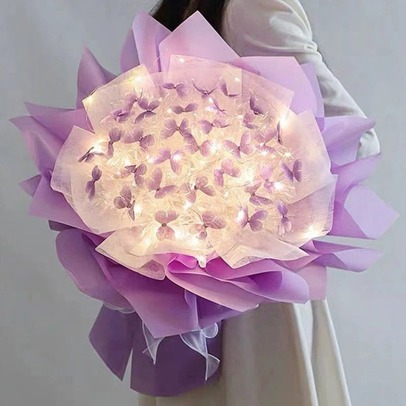 DIY Butterfly Bouquet Kit with LED Lights - 3 Color Options