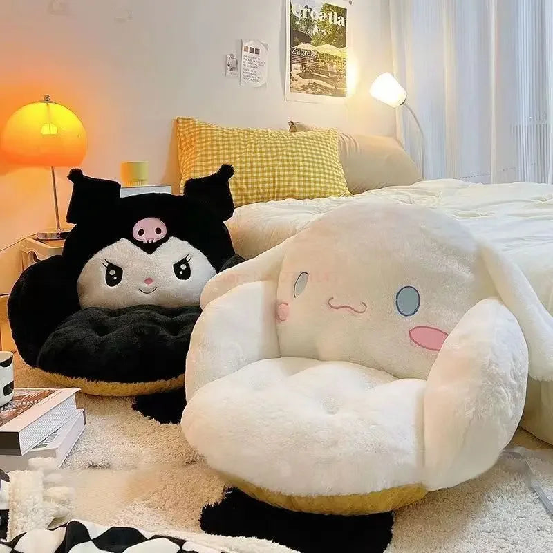 Aoger Large Cinnamoroll & Kuromi Plush Chair Cushion - Cute Backrest Pillow