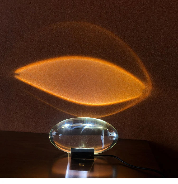 Italian Designer LED Crystal 'Eye of the Sky' Table Lamp - Modern Elegance for Your Home