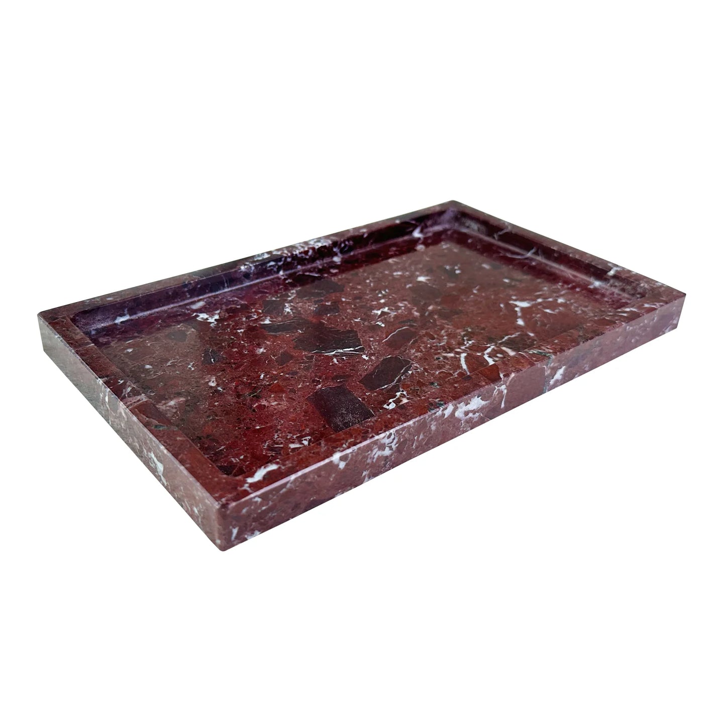 Natural Marble Vanity Tray - Elegant Calacatta Viola Organizer