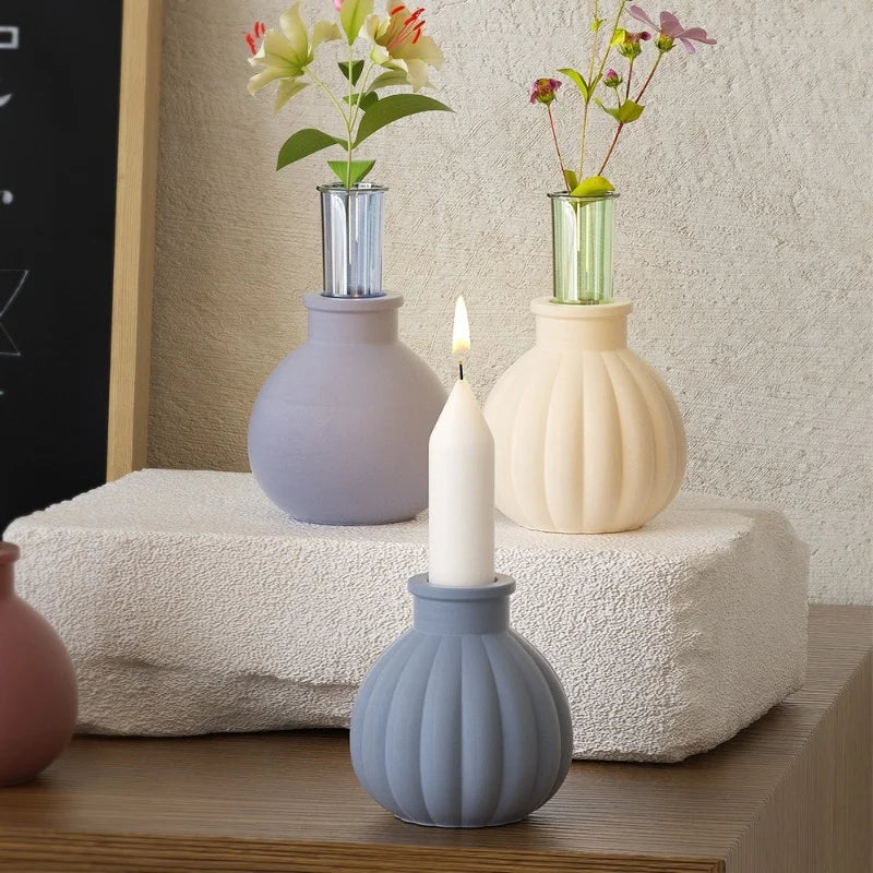 DIY Pumpkin Vase Candlestick Silicone Mold – Versatile and Elegant Home Decor Crafting Tool